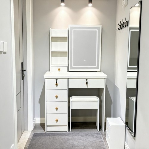 White dressing table led - white,