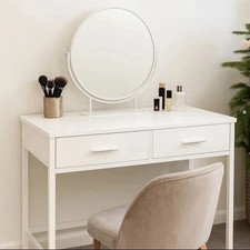 White Computer Desk Vanity